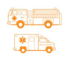 Emergency service vehicle vector image