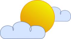 Blue and yellow symbol for partly cloudy sky vector clip art
