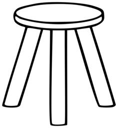 Three legged stool vector image