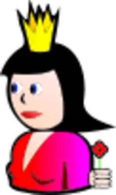 Queen of Hearts cartoon vector illustration