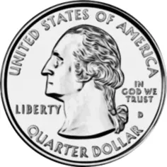 US quarter Dollar coin vector drawing