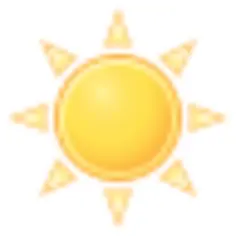 Vector drawing of color weather forecast icon for sunny sky
