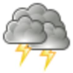 Color weather forecast icon for thunder vector clip art