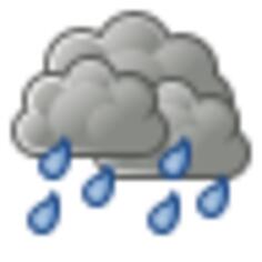 Color weather forecast icon for rain vector illustration