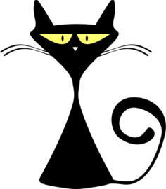 Alley cat silhouette vector illustration