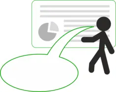 Stick figure presenting vector image