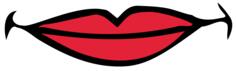Vector image of female smiling lips