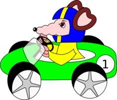 Mouse driving a car vector illustration