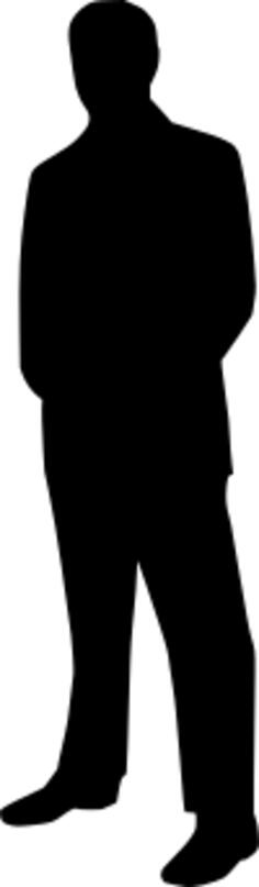 Vector image of side view of silhouette of man
