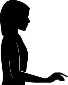 Female silhouette with extended arm vector clip art