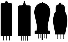 Vacuum tubes silhouette vector image