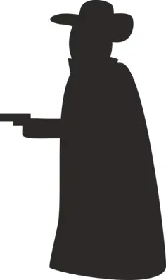 Vector clip art of silhouette of a robber