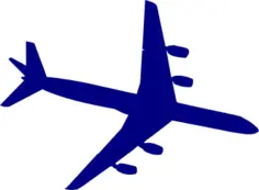 Douglas DC-8 blue silhouette vector image