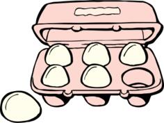 Carton of 6 eggs vector clip art