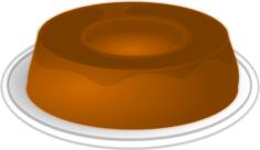 Caramel pudding on a plate vector image