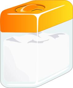 Sugarbox with orange lid vector image