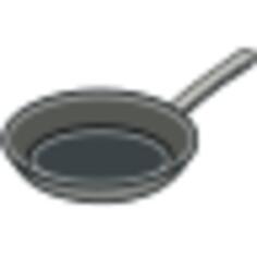 Metal frying pan vector clip art