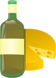 White wine and cheese icon vector graphics