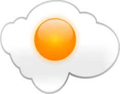 Vector graphics of breakfast egg with reflection