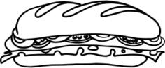 Vector illustration of long sandwich