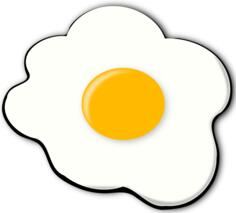 Vector drawing of egg about to be cooked