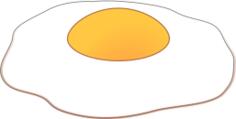 Sunny side up baked egg vector clip art