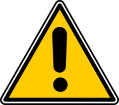 Triangular warning sign with an exclamation mark vector graphics