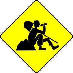 Vector drawing of a man at work sign