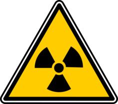 Vector illustration of triangular radioactive materials warning sign,