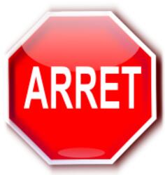 Quebec roadsign for STOP (ARRET) vector drawing
