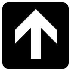 AIGA up or forward inverted arrow sign
