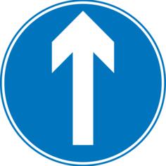 Drive straight on only traffic sign vector image