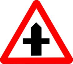Road intersection traffic sign vector image