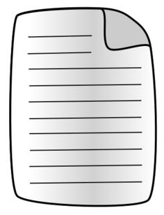 Vector illustration of lined paper with rounded corners sign