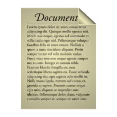 Vector clip art of textual document sign