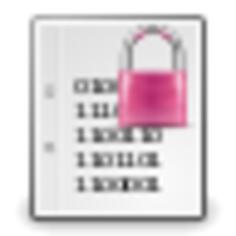 Encrypted document pink icon vector clip art