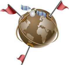 Vector clip art of gps satellite communication