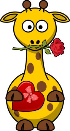 Giraffe in love vector clip art