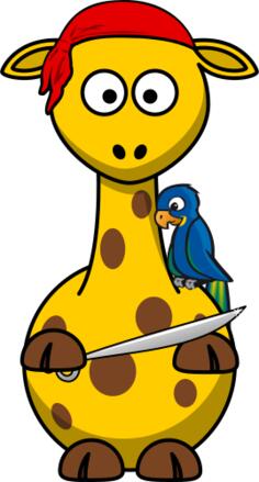 Vector image of pirate giraffe