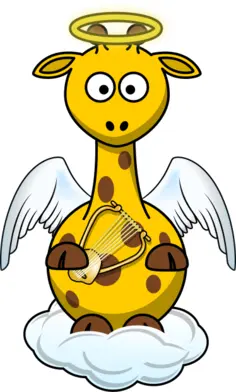 Angel giraffe vector drawing