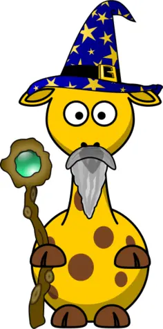 Vector graphics of magician giraffe