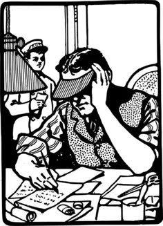 Newspaper editor at work vector graphics