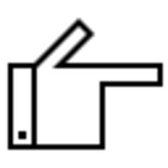 Squarey hand pointing next vector image