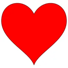 Red heart with thin border vector image