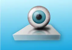Blue eye on stand vector image