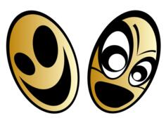Egg shaped smileys pair vector image