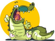 Vector illustration of smiling crocodile drawing