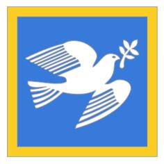 Vector clip art of dove of peace with olive branch