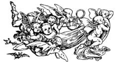Baby angels on the run vector illustration