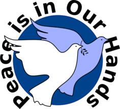 Peace is in our hands sign vector image